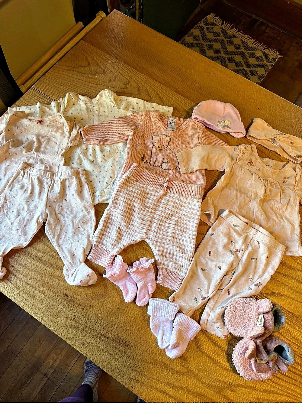 Carter's Baby Girl 3M Pink & White Clothing Lot